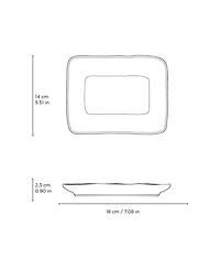 Porto Brasil 7" Stoneware Rectangular Juta Platters, Set of 4