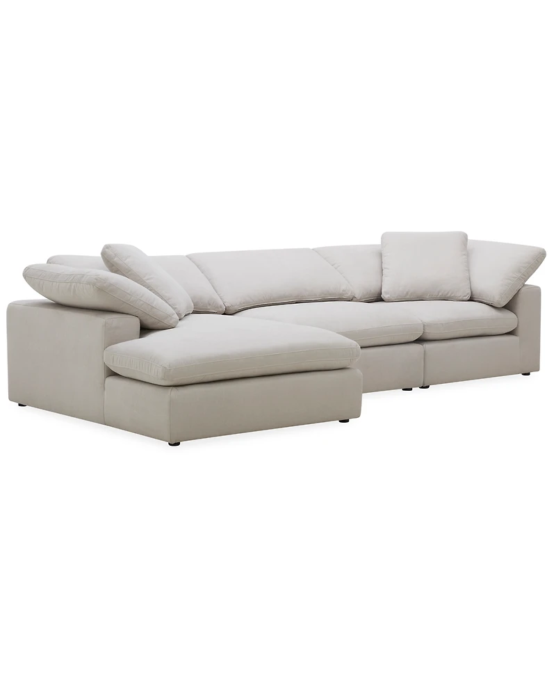 Furniture Fog 3-Pc. Fabric Chaise Sectional Sofa Set