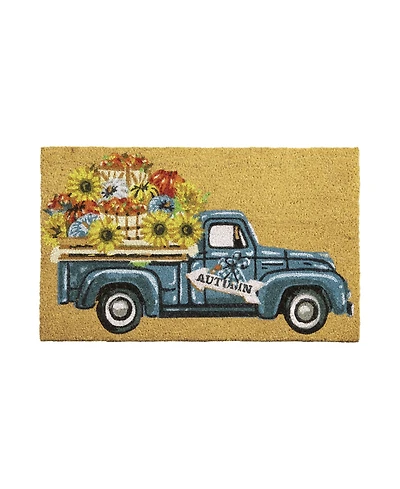 Vcny Home Sunflower Truck Outdoor Coir Doormat, 18" x 30"