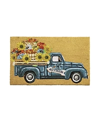 Vcny Home Sunflower Truck Outdoor Coir Doormat, 18" x 30"