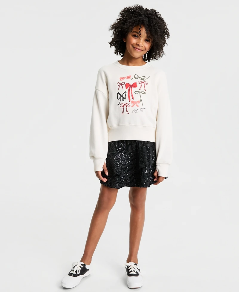 abercrombie kids Girls Bows Logo Crew Sweatshirt