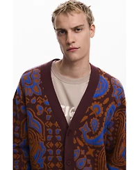 Desigual Men's Paisley cardigan sweater