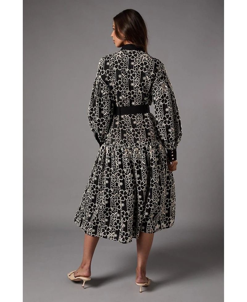 Coast Women's Long Sleeve Belted Shirt Dress