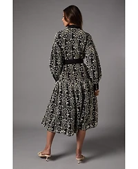 Coast Women's Long Sleeve Belted Shirt Dress
