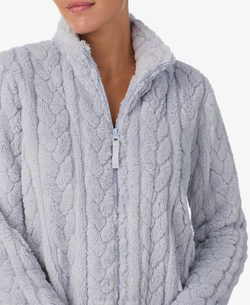 Ellen Tracy Women's Textured Long Sleeve Robe