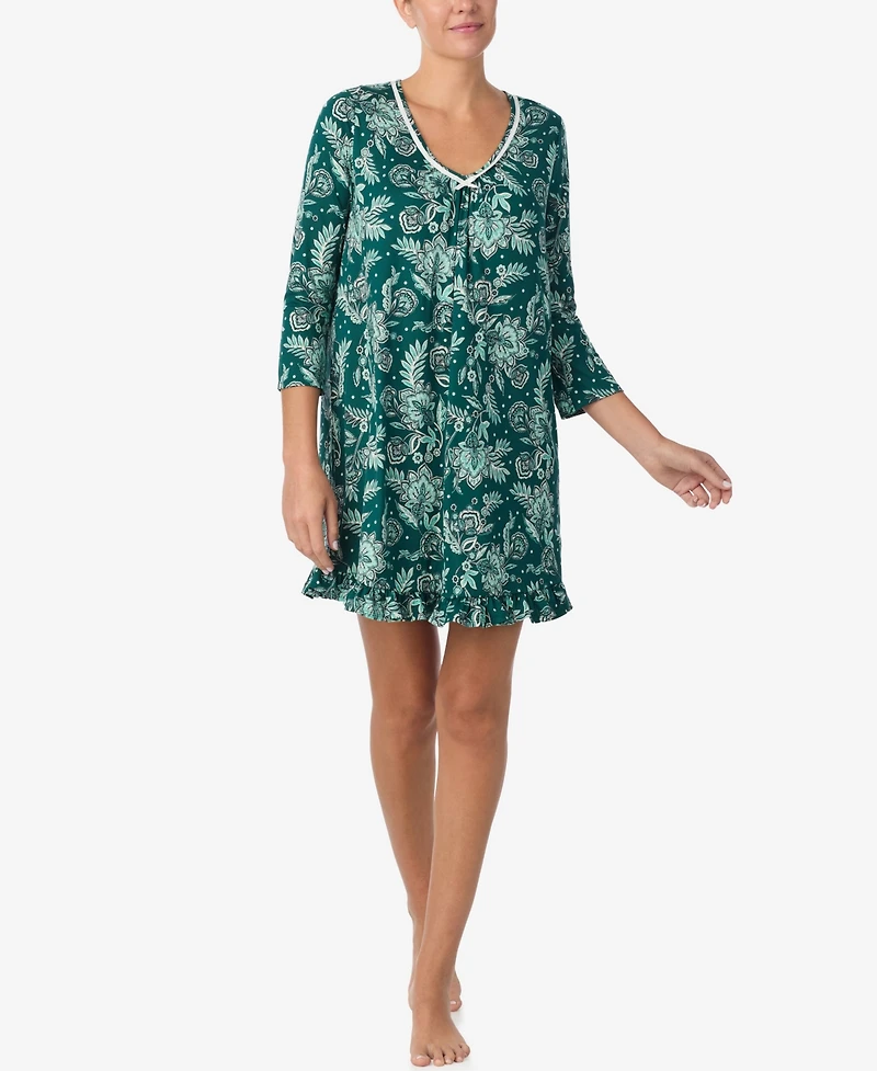 Ellen Tracy Women's Printed V-Neck Chemise