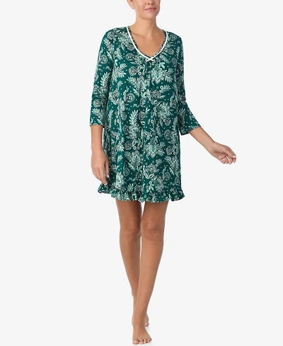 Ellen Tracy Women's Printed V-Neck Chemise