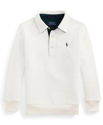 Polo Ralph Lauren Toddler and Little Boys Plaid-Trim Fleece Polo-Collar Sweatshirt