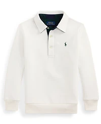 Polo Ralph Lauren Toddler and Little Boys Plaid-Trim Fleece Polo-Collar Sweatshirt