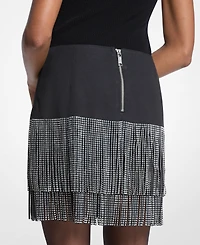 Michael Kors Women's Studded Fringe Mini Skirt