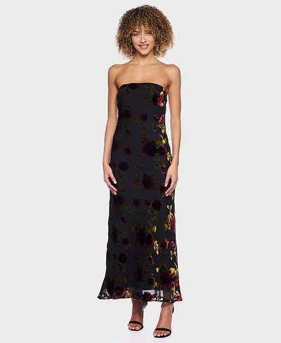 B Darlin Junior's Flocked Strapless Dress