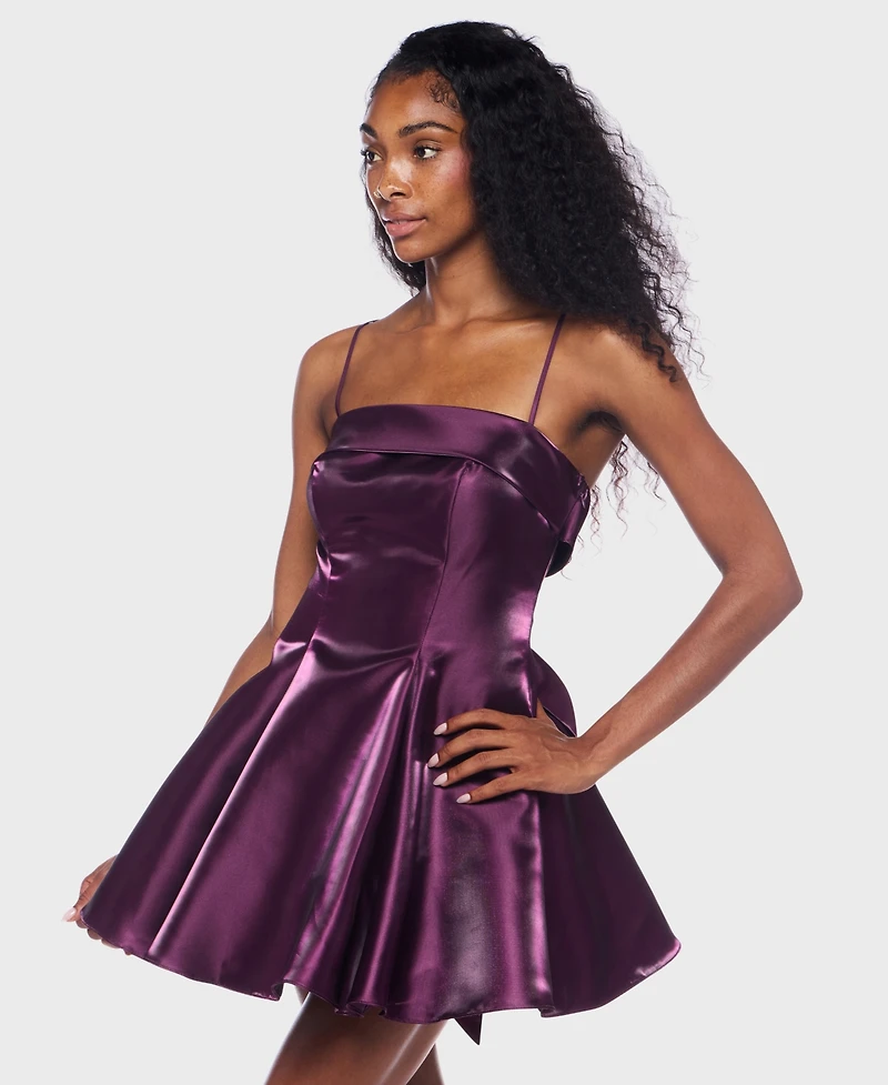 Alex & Sophia Juniors' Square Neck Short Dress
