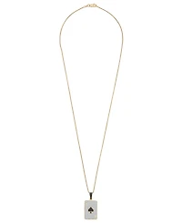 Macy's Men's Poker Diamond Pendant Necklace (1/2 ct. t.w.) in 14K Gold Plated Over Sterling Silver