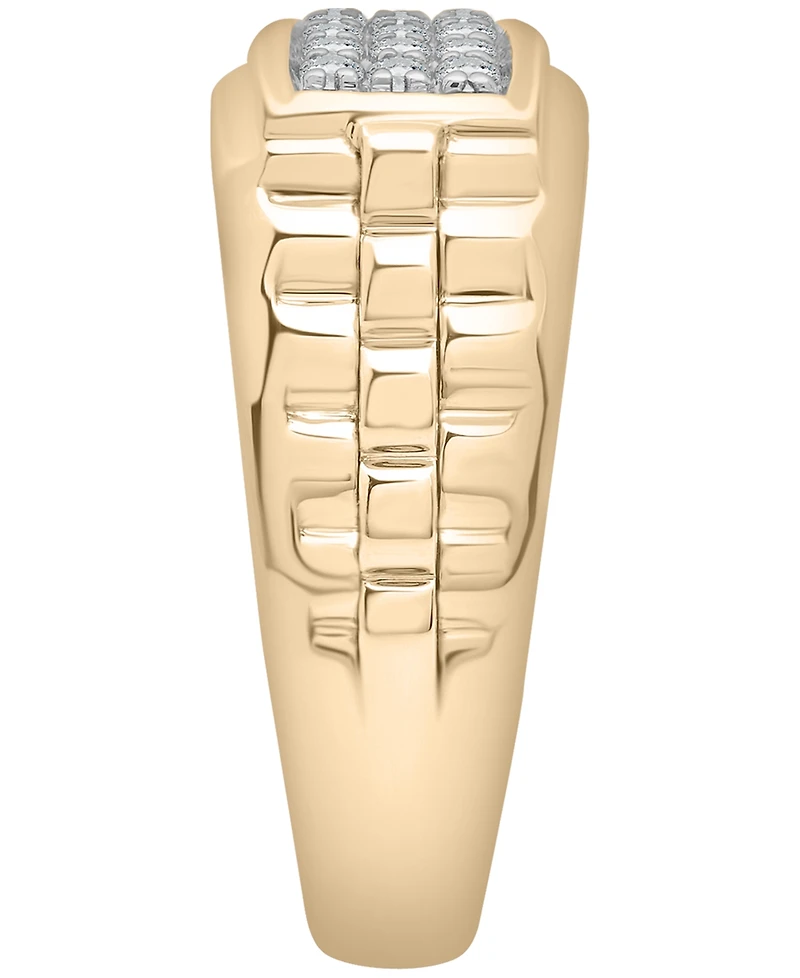 Macy's Men's Diamond (1/4 ct. t.w.) Ring in 14K Gold Plated Sterling Silver