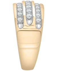 Macy's Men's Diamond (1 ct. t.w.) Multi-Row Band Ring in 10K Yellow Gold