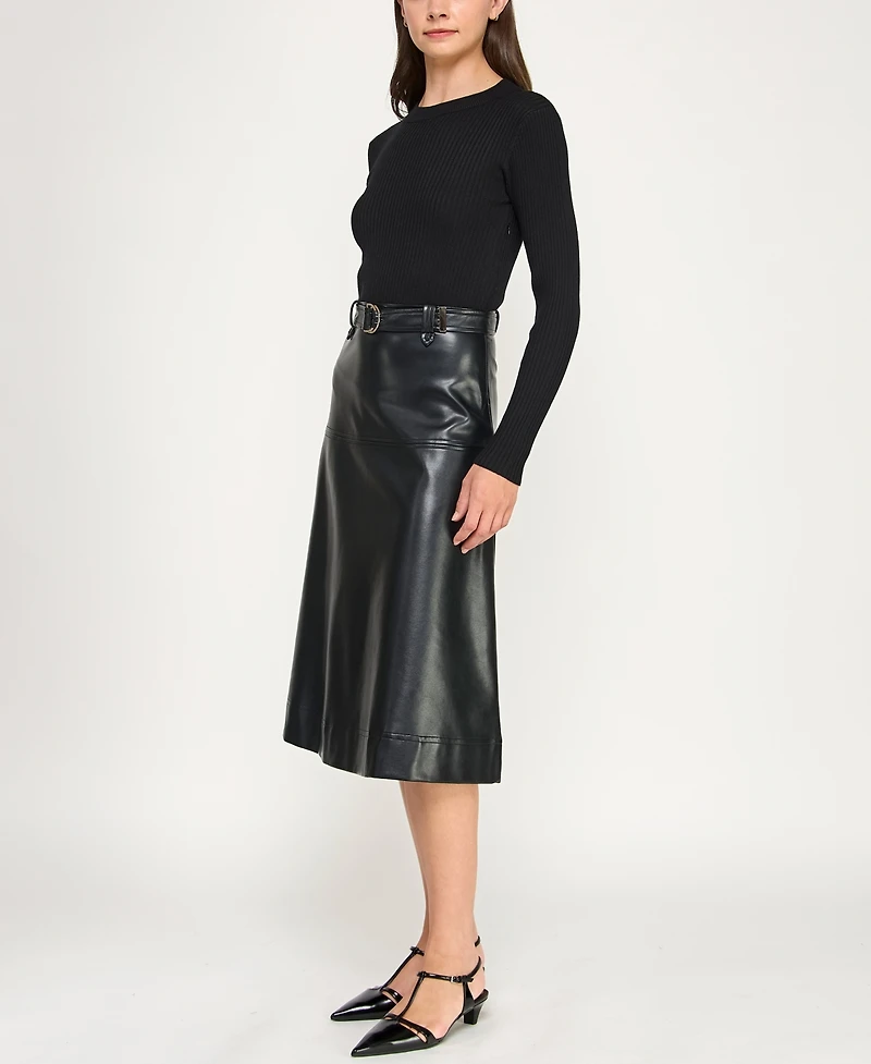 Invitee Juniors' Attached Skirt Midi Sweater Dress