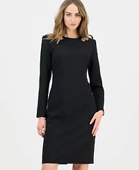 Anne Klein Women's Embellished Modern Long-Sleeve Dress