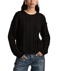 Lucky Brand Women's Cable Crew Neck Sweater