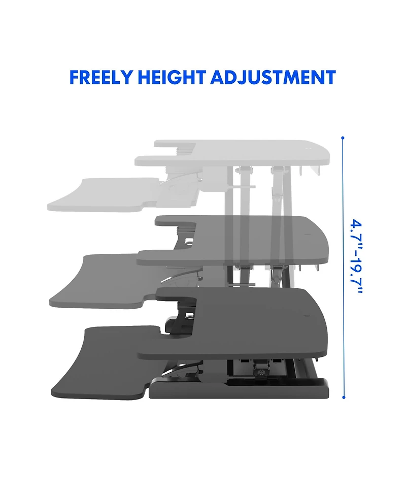 FlexiSpot M7 Series 32"W Manual Adjustable Standing Desk Converter, Black