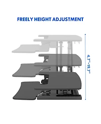 FlexiSpot M7 Series 32"W Manual Adjustable Standing Desk Converter, Black