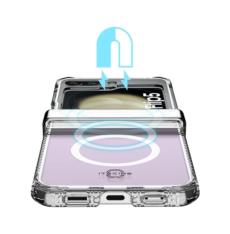 ITSkins Hybrid_R Clear Hinge MagSafe Case for Samsung Galaxy Z Flip5