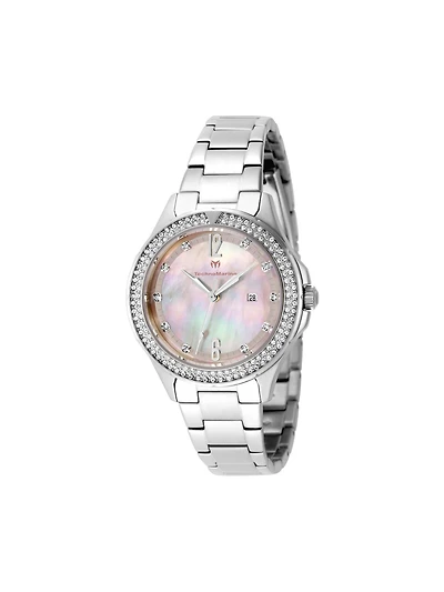 Technomarine Women's Tm-826013 Luna Quartz Pink, White Dial Watch