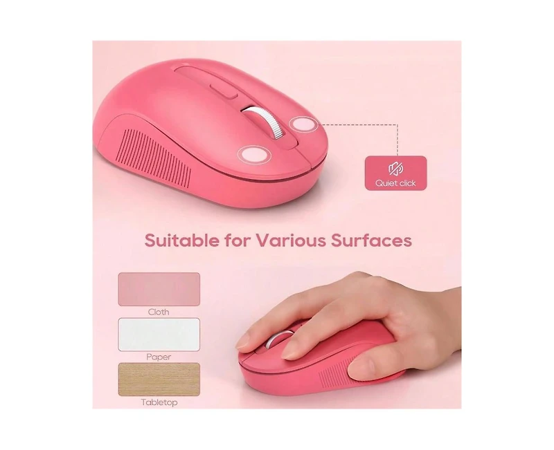 risokeys Wireless Keyboard and Mouse Combo - Round Keycaps, 2.4GHz Full-Size Keyboard with Detachable Wrist Rest, Sleep Mode Tilt, Pc