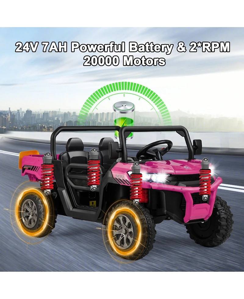 Sugift 24V Ride On Kids Car with Dump Bed and Remote Control