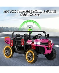 Sugift 24V Ride On Kids Car with Dump Bed and Remote Control