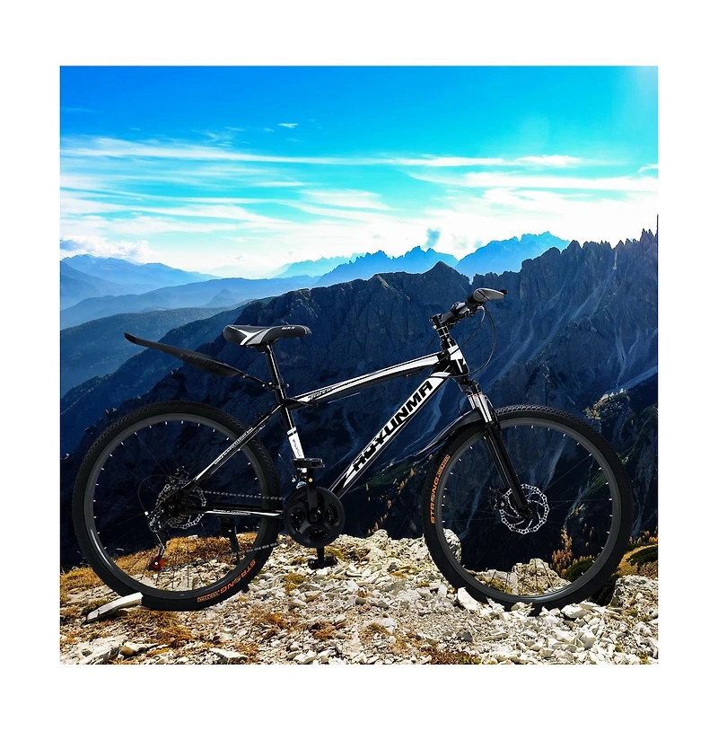 Artudatech Unisex 26" Spoke Wheel 24 Speed Mountain Bike Mtb with Disc Brake