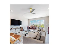 52-inch Modern Golden 3 Blades Walnut Ceiling Fan with 6 Speed Remote control and Timing and Forward Reverse Rotation Function for Indoor