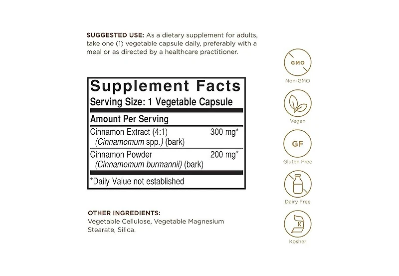 Solgar Fp Cinnamon Vegetable Capsules ,100 V Caps