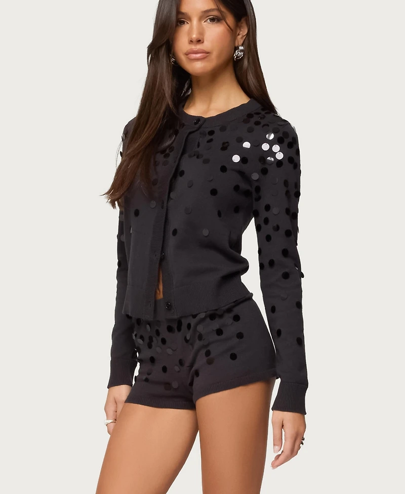 Edikted Women's Cierra Sequin Knit Cardigan