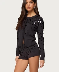 Edikted Women's Cierra Sequin Knit Cardigan