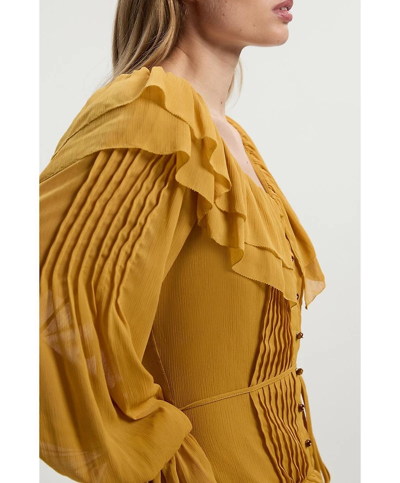 Karen Millen Georgette Ruffle Woven Maxi Dress