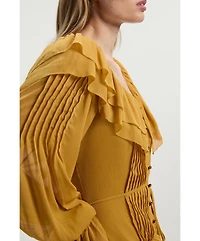 Karen Millen Georgette Ruffle Woven Maxi Dress