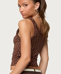 Edikted Women's Pippin Ruffle Polka Dot Tank Top
