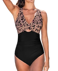 Cupshe Women's Tummy Control Crisscross Wide Straps One Piece Swimsuit
