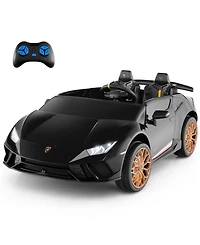 Sugift 24V Ride-on Car for Kids 4WD 2-Seater Licensed Lamborghini Electric Vehicles with Music