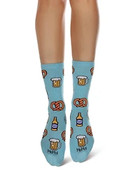 MeMoi Women's Pretzels & Beer Crew Socks