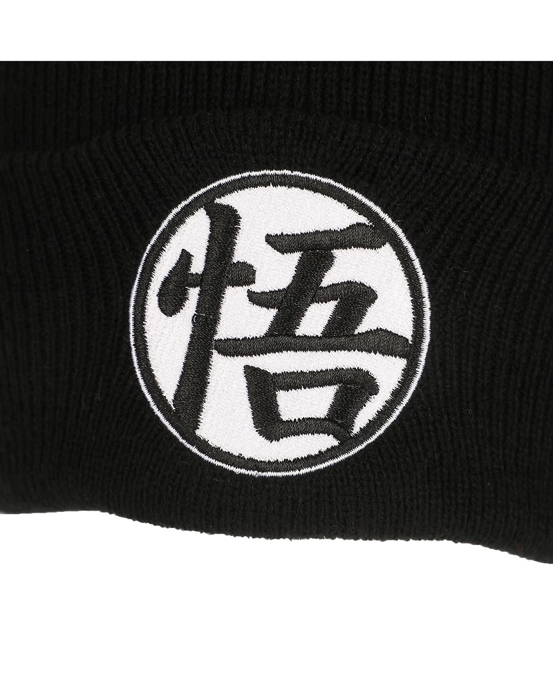 Dragon Ball Z Men's Goku Symbol Embroidery On Acrylic Knit Standard Cuff Beanie