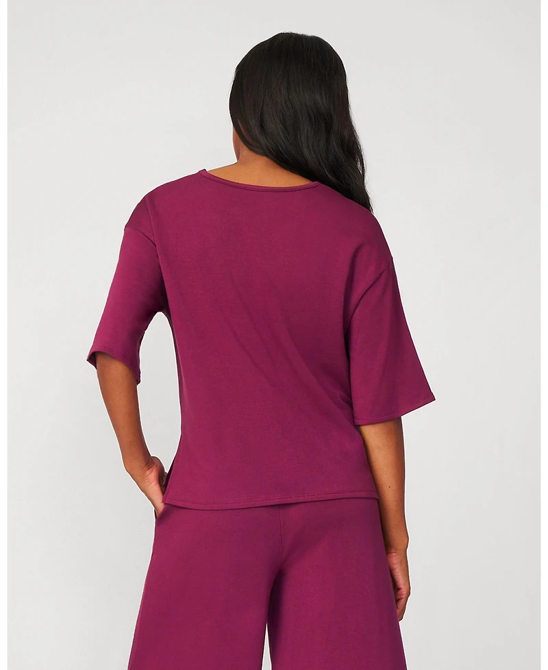Cable & Gauge Women's V-Neck Kimono Ultra Soft Terry Top