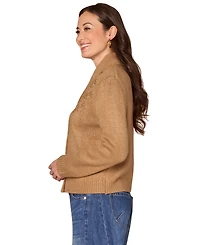 Democracy Women's Long Sleeve Shawl Collar Sweater