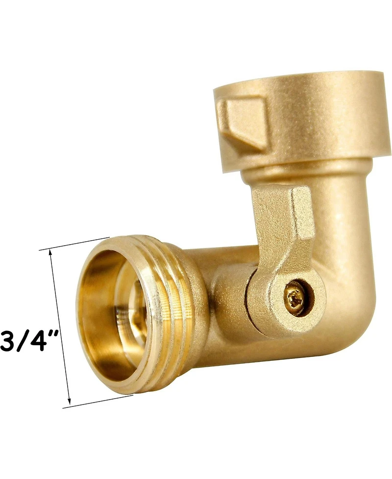 Twinkle Star Garden Hose Elbow with Shut Off Valve Brass Connector 2-Pack