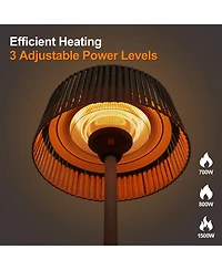 Patio Heater with Remote, 3 Adjustable Power Levels, 78.7" Tall, Waterproof, Anti-Tipping,Indoor and Outdoor
