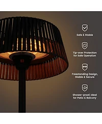 Zachvo Patio Heater with Remote, 3 Adjustable Power Levels, 78.7" Tall, Waterproof, Anti-Tipping,Indoor and Outdoor