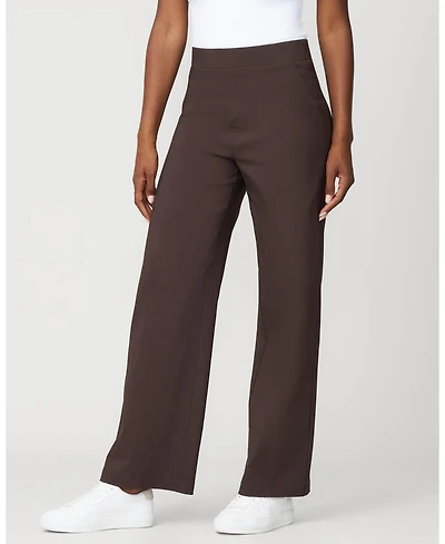 Cable & Gauge Soft Stretch Wide Leg Pull On Twill Pant