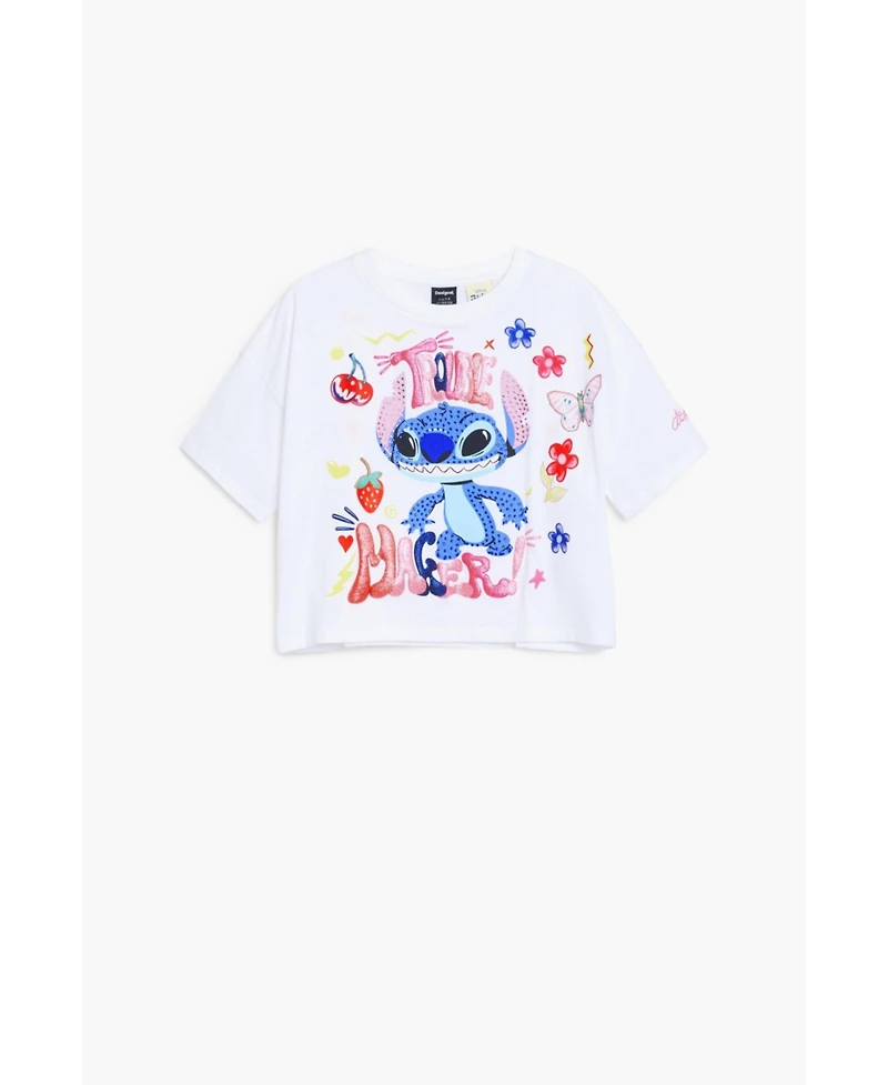 Desigual Girls Girls's Stitch cropped T-shirt