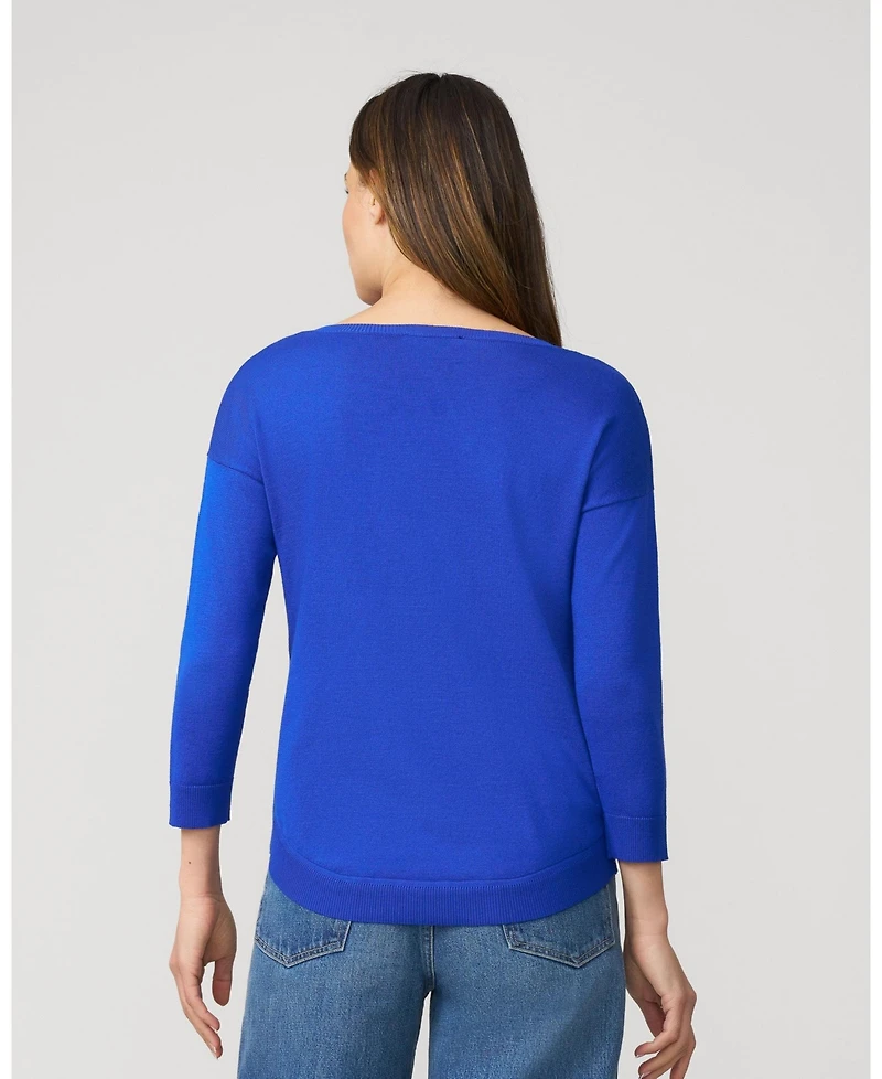 Cable & Gauge Women's Snowflake Drop Shoulder Tunic Sweater