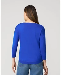 Cable & Gauge Women's Snowflake Drop Shoulder Tunic Sweater